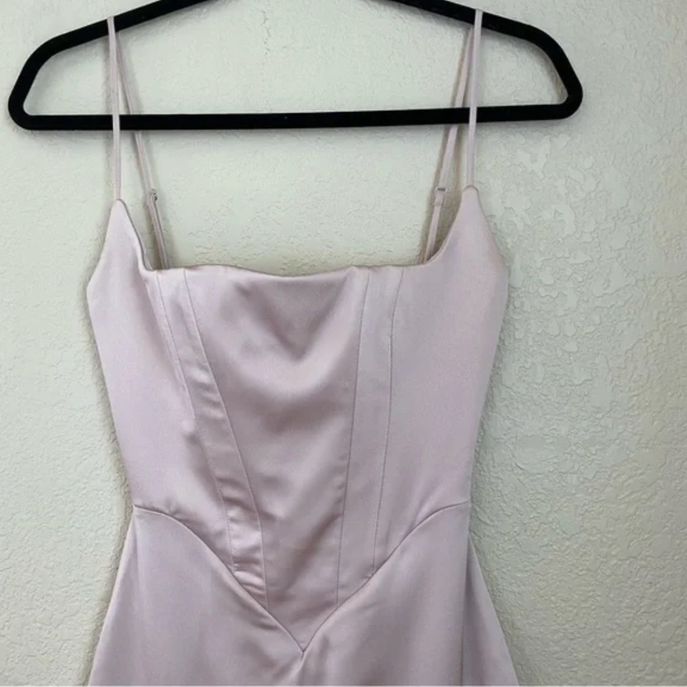 House of CB Olivette Corset Satin Maxi Dress - Crystal (light pink) - Picture 2 of 6
